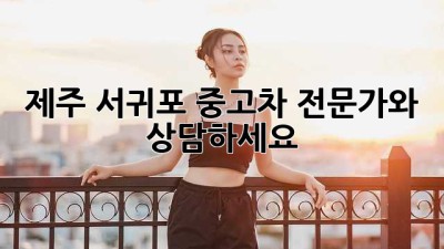 제주 서귀포 중고차 전문가와 상담하세요!